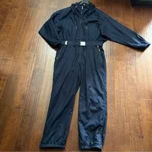 Bogner Men’s Full-Body Hooded Ski Jumpsuit, Dark Blue, Size 44